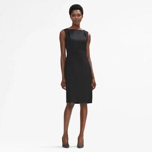 MM.LaFleur‎ The Ryann Dress Jet Twill Sheath Black Wool Professional